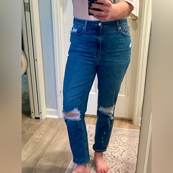 Paige Cindy Crop in Destructed Bazar Size 30 - Picture 3 of 12